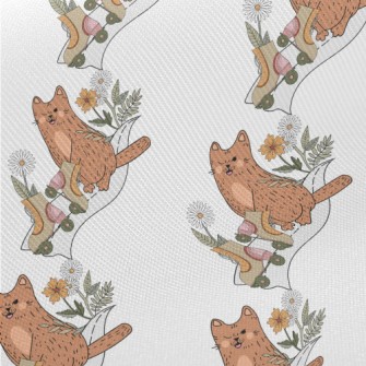 Kitten On Roller Skates Twill