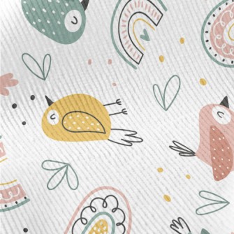 Rainbow And Colorful Birds Standard Corduroy