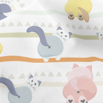 Colorful Cat With Buttocks Micro Fleece