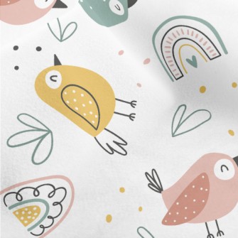 Rainbow And Colorful Birds Micro Fleece