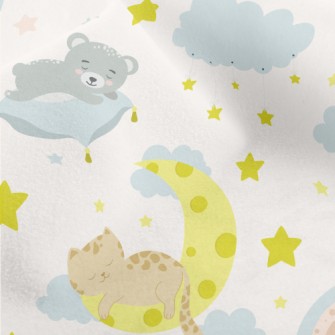 Cat Sleeping On The Moon Micro Fleece