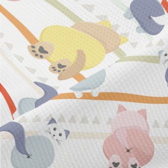 Colorful Cat With Buttocks Piqué