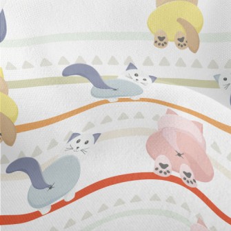 Colorful Cat With Buttocks Lightweight Performance Linen