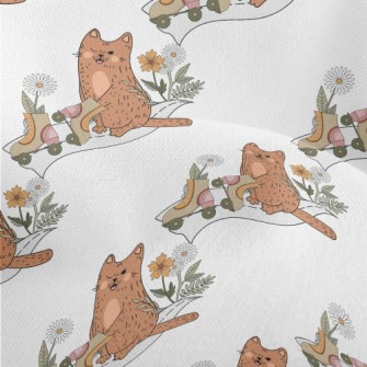 Kitten On Roller Skates Lightweight Performance Linen