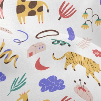 Abstract Animals Lightweight Performance Linen