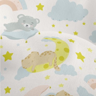 Cat Sleeping On The Moon Lightweight Performance Linen