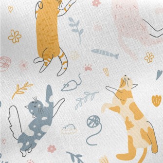 A Playful Kitten Jersey Backed Fleece