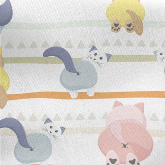 Colorful Cat With Buttocks Jersey Backed Fleece