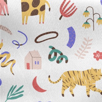 Abstract Animals Jersey Backed Fleece