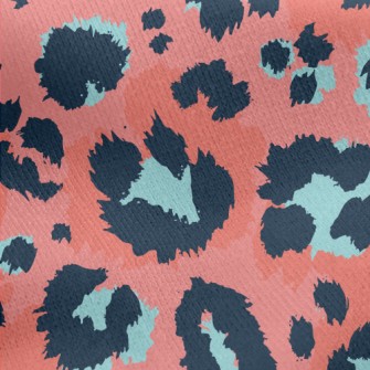 Unique Contrasting Leopard Pri Jersey Backed Fleece