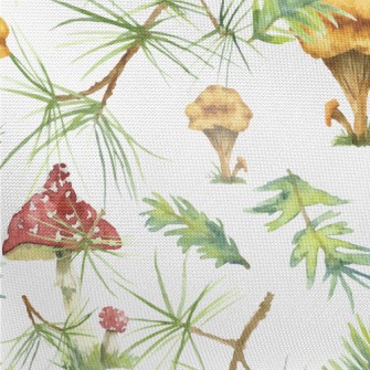 Pine Leaves And Colorful Mushr Pongee