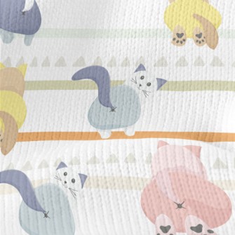 Colorful Cat With Buttocks Stretch Jersey