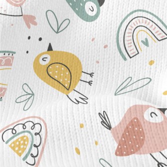 Rainbow And Colorful Birds Stretch Jersey