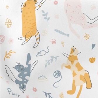 A Playful Kitten Lightweight Cotton Poplin