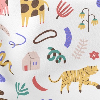 Abstract Animals Lightweight Cotton Poplin