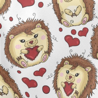 Funny Hedgehog Celebrating Val Lightweight Cotton Poplin