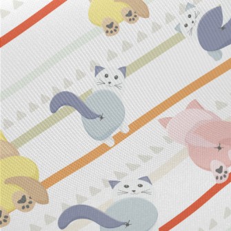 Colorful Cat With Buttocks Midweight Cotton Poplin