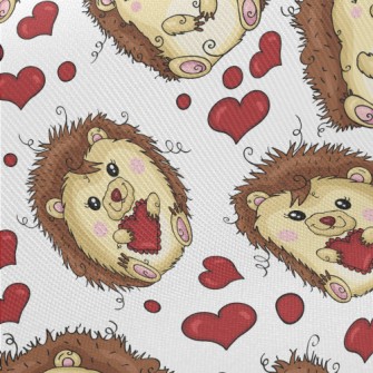 Funny Hedgehog Celebrating Val Midweight Cotton Poplin