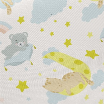 Cat Sleeping On The Moon Midweight Cotton Poplin