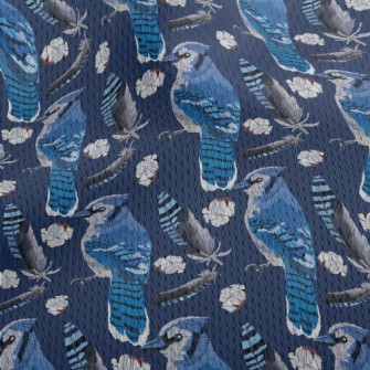 Blue Jay With Beautiful Feathe Athletic Mesh Flat Back