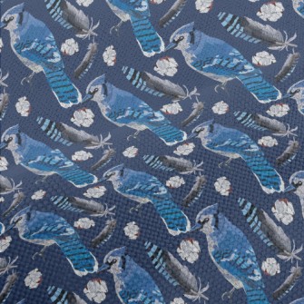 Blue Jay With Beautiful Feathe Performance Linen
