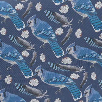 Blue Jay With Beautiful Feathe Twill