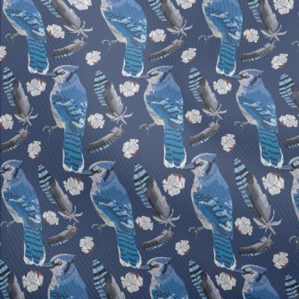 Blue Jay With Beautiful Feathe Dobby