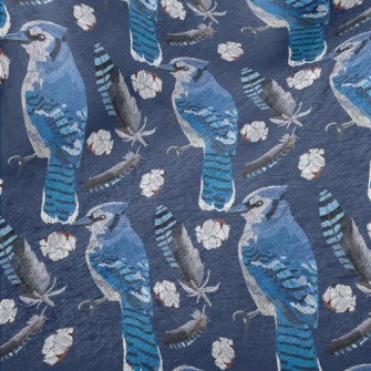 Blue Jay With Beautiful Feathe Minky