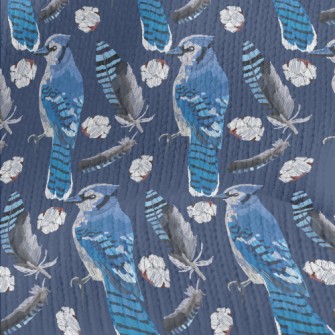 Blue Jay With Beautiful Feathe Stretch Jersey