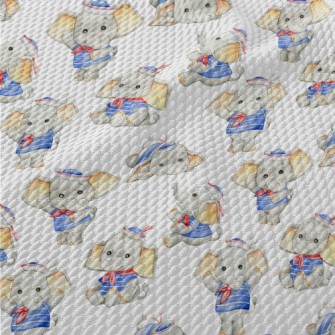 Baby Elephant In Sailor Suit Birdseye Piqué
