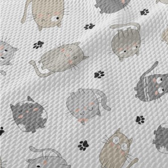 The Quirky Gray Cat Birdseye Piqué