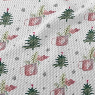 Watercolor Christmas Elements Birdseye Piqué