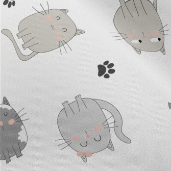 The Quirky Gray Cat Chiffon