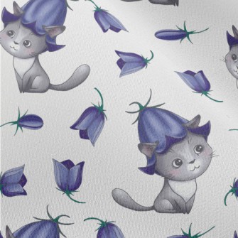 Cat Wearing Blue Bellflowers Chiffon