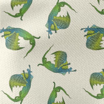 Scary Blue-green Flying Dragon Waterproof Canvas