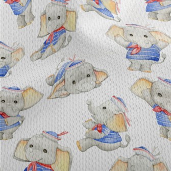 Baby Elephant In Sailor Suit Athletic Mesh Flat Back
