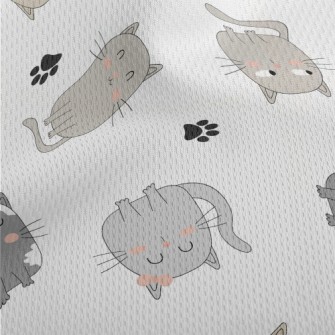 The Quirky Gray Cat Athletic Mesh Flat Back