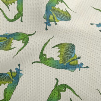 Scary Blue-green Flying Dragon Athletic Mesh Flat Back