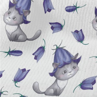 Cat Wearing Blue Bellflowers Terry