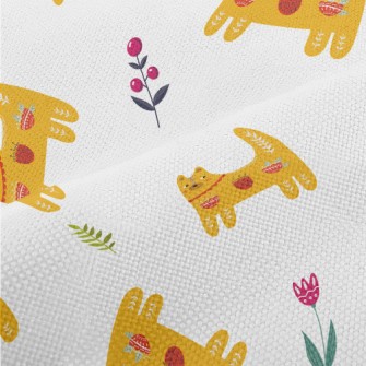 Orange Cat With Totem Performance Linen