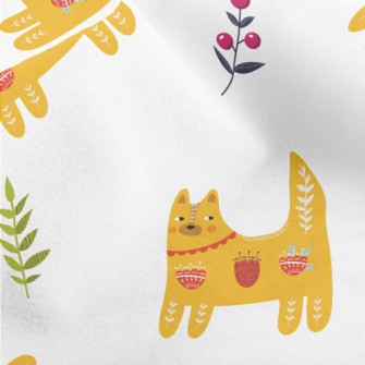 Orange Cat With Totem Micro Fleece