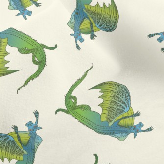 Scary Blue-green Flying Dragon Micro Fleece
