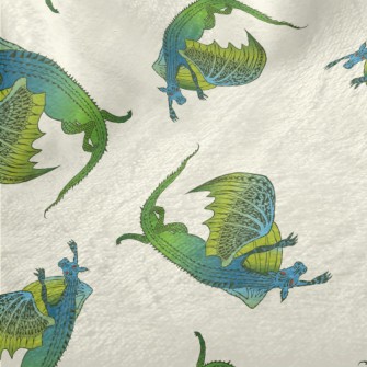 Scary Blue-green Flying Dragon Minky