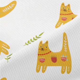 Orange Cat With Totem Piqué