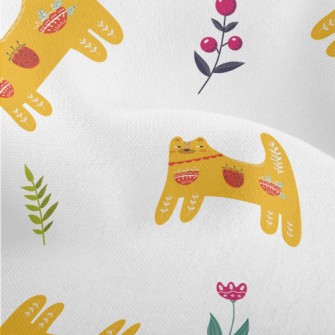 Orange Cat With Totem Lightweight Performance Linen