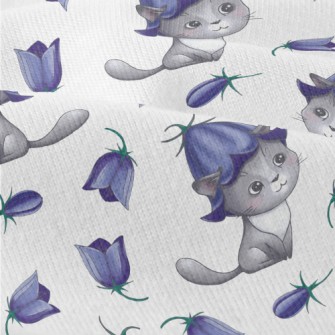 Cat Wearing Blue Bellflowers Modern Jersey