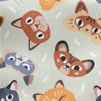 Naughty Cat With Rich Expressi Jersey Backed Fleece