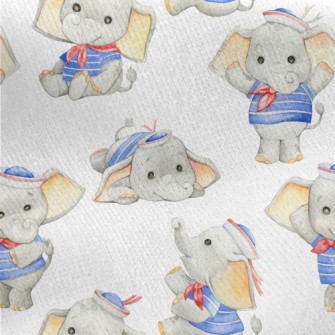 Baby Elephant In Sailor Suit Jersey Backed Fleece
