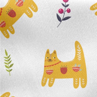 Orange Cat With Totem Jersey Backed Fleece