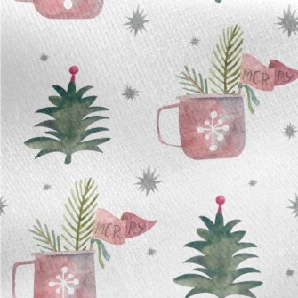 Watercolor Christmas Elements Jersey Backed Fleece